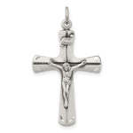 Sterling Silver Antiqued Satin Crucifix Pendant