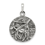 Sterling Silver Polished Antique Finish Sagittarius Horoscope Zodiac Pendan