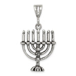Sterling Silver Antiqued Menorah Charm