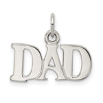 Sterling Silver Rhodium-plated Polished DAD Horizontal Charm