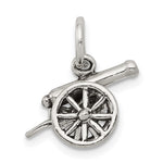 Sterling Silver Antiqued 3-D Cannon Charm