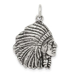 Sterling Silver Antiqued Man with Headdress Charm