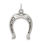 Sterling Silver Antiqued Large Horseshoe Charm