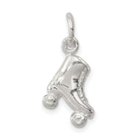 Sterling Silver Polished 3-D Roller Skate Charm