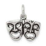 Sterling Silver Antiqued Comedy/Tragedy Face Charm