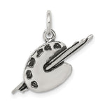 Sterling Silver Antiqued Artists Palette Charm
