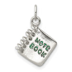 Sterling Silver Enameled NOTE BOOK Charm
