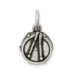 Sterling Silver Antiqued 3-D Drum Charm