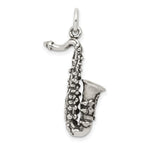 Sterling Silver Antiqued 3-D Saxophone Charm