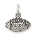 Sterling Silver Antiqued Textured Football Charm