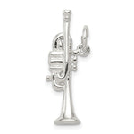 Sterling Silver Polished 3-D Trumpet Charm