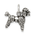 Sterling Silver Antiqued 3-D Poodle Dog Charm