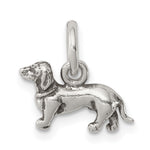 Sterling Silver Antiqued 3-D Dachshund Dog Charm