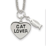 Sterling Silver Cat Lover Necklace
