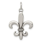 Sterling Silver Antiqued Polished Fleur De Lis Charm