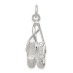 Sterling Silver Polished 3-D Ballet Slippers Charm