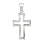 Sterling Silver Polished Cut-out Latin Cross Charm