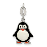Sterling Silver Enameled Penguin Pendant
