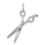 Sterling Silver Polished 3-D Scissors Charm