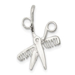 Sterling Silver Comb & Scissors Charm