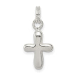 Sterling Silver Polished Rounded Cross Charm