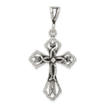 Sterling Silver Antiqued Textured Cross Pendant