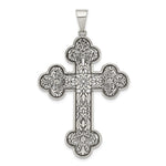 Sterling Silver Antiqued Large Filigree Cross Pendant