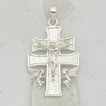 Sterling Silver Polished Cara Vaca Crucifix Pendant