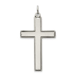 Sterling Silver Oxidized Cross w/ Prayer on Back Pendant