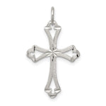 Sterling Silver Textured Diamond-cut Laser-Cut Cross Pendant