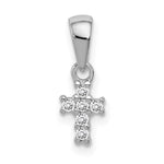 Sterling Silver Rhodium-plated Polished CZ Cross Pendant