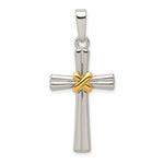 Sterling Silver & Gold-plated Polished Latin Cross Pendant