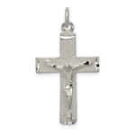 Sterling Silver Polished Squared Cross Crucifix Pendant