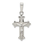 Sterling Silver Polished & textured Crucifix Pendant