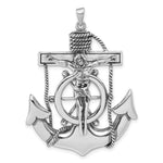 Sterling Silver Antiqued Mariner Crucifix Pendant