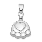Sterling Silver Rhodium-plated Polished Paw with Heart Screw Top Ash Holder Pendant
