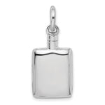 Sterling Silver Rhodium-plated Polished Rectangular Screw Top Ash Holder Pendant