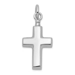 Sterling Silver Rhodium-plated Polished Cross Screw Top Ash Holder Pendant