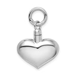 Sterling Silver Rhodium-plated Polished Puffy Heart Screw Top Ash Holder Pendant