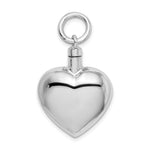 Sterling Silver Rhodium-plated Polished Heart Screw Top Ash Holder Pendant
