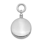 Sterling Silver Rhodium-plated Polished Round Screw Top Ash Holder Pendant
