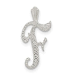 Sterling Silver Polished & Textured Letter F Initial Chain Slide
