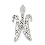 Sterling Silver Polished & Textured Letter W Initial Chain Slide