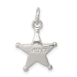 Sterling Silver Polished SHERIFF Star Badge Charm