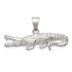 Sterling Silver Polished and Textured Crocodile Pendant