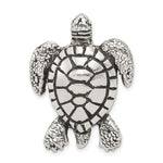 Sterling Silver Antiqued and Textured Large Turtle Fits up to Cubetto Slide