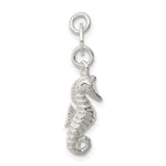 Sterling Silver Polished and Textured 3-D Seahorse Charm