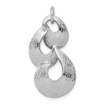 Sterling Silver Rhodium-plated Polished Textured Loops Abstract Pendant
