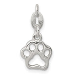 Sterling Silver Polished Cut-out Paw Print Charm
