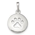 Sterling Silver Polished Paw Print Pendant